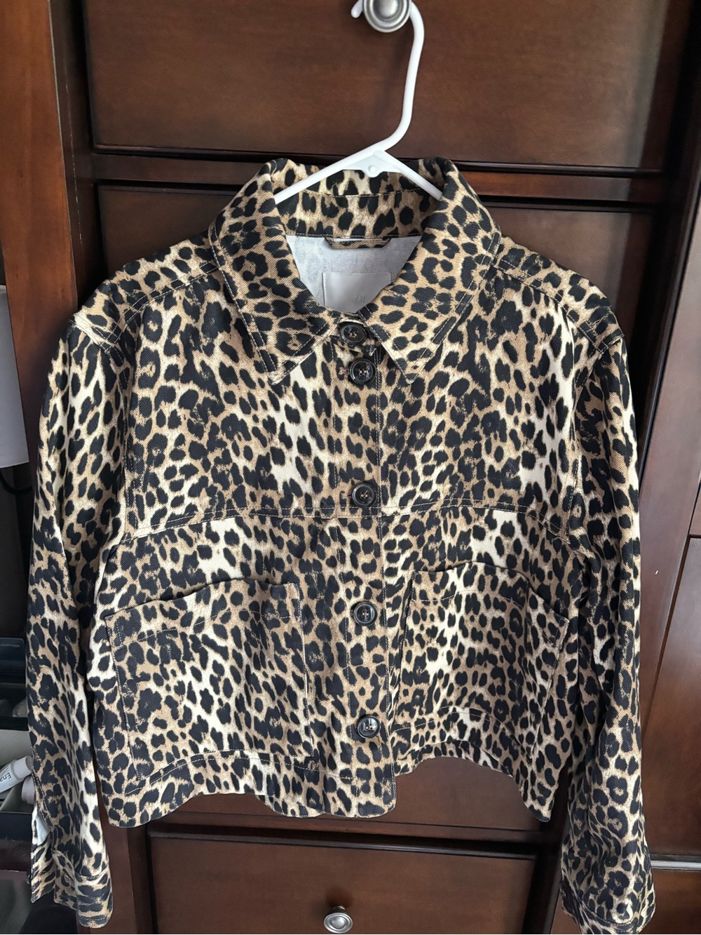 H&M Leopard Print Swing Twill Jacket - Picture 3 of 4